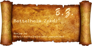 Bettelheim Zekő névjegykártya